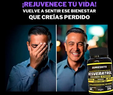 NUEVAS GOMITAS IMPORTADAS DE RESVERATROL -LUCE MAS JOVEN Y CON MAS ENERGÍA