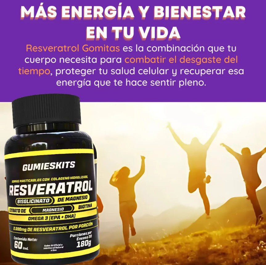NUEVAS GOMITAS IMPORTADAS DE RESVERATROL -LUCE MAS JOVEN Y CON MAS ENERGÍA