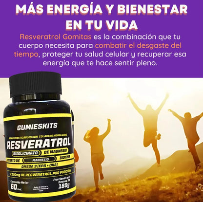 NUEVAS GOMITAS IMPORTADAS DE RESVERATROL -LUCE MAS JOVEN Y CON MAS ENERGÍA